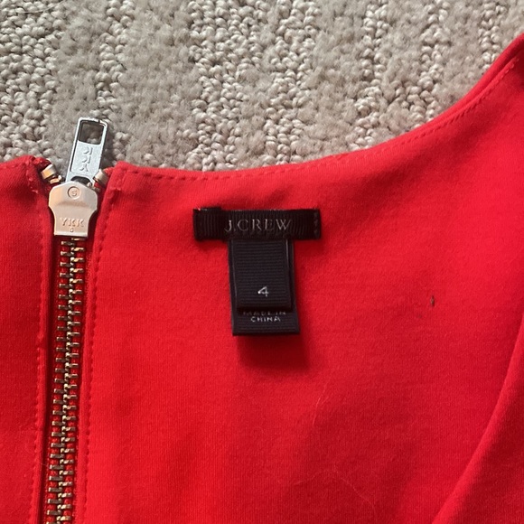 Jcrew size 4 bright red dress- like new condition - Picture 4 of 5